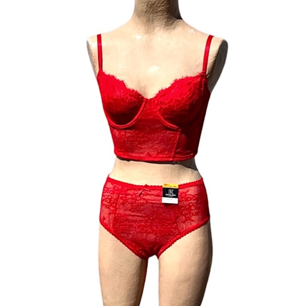 - INC Sz S Red Bustier & High Rise Panty Set! NEW!